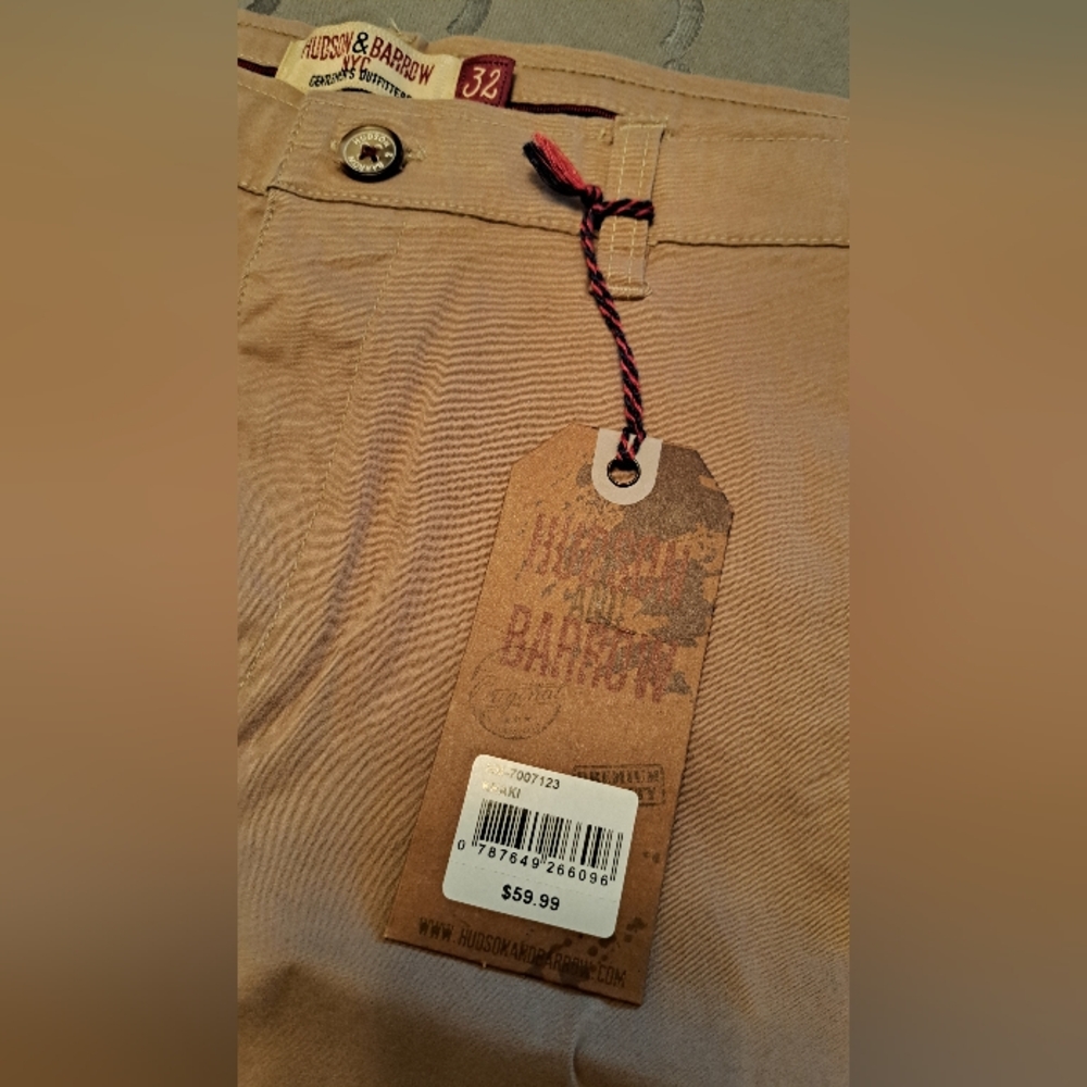 Hudson & Barrow Men's 32 Khaki Chino Shorts NWT - Picture 6 of 16